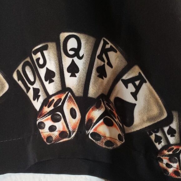 Men's Lucky Gambling Shirt 8 Ball Cards Las‎ Vegas Cards Dice Crown S1ot Machine - Picture 3 of 6